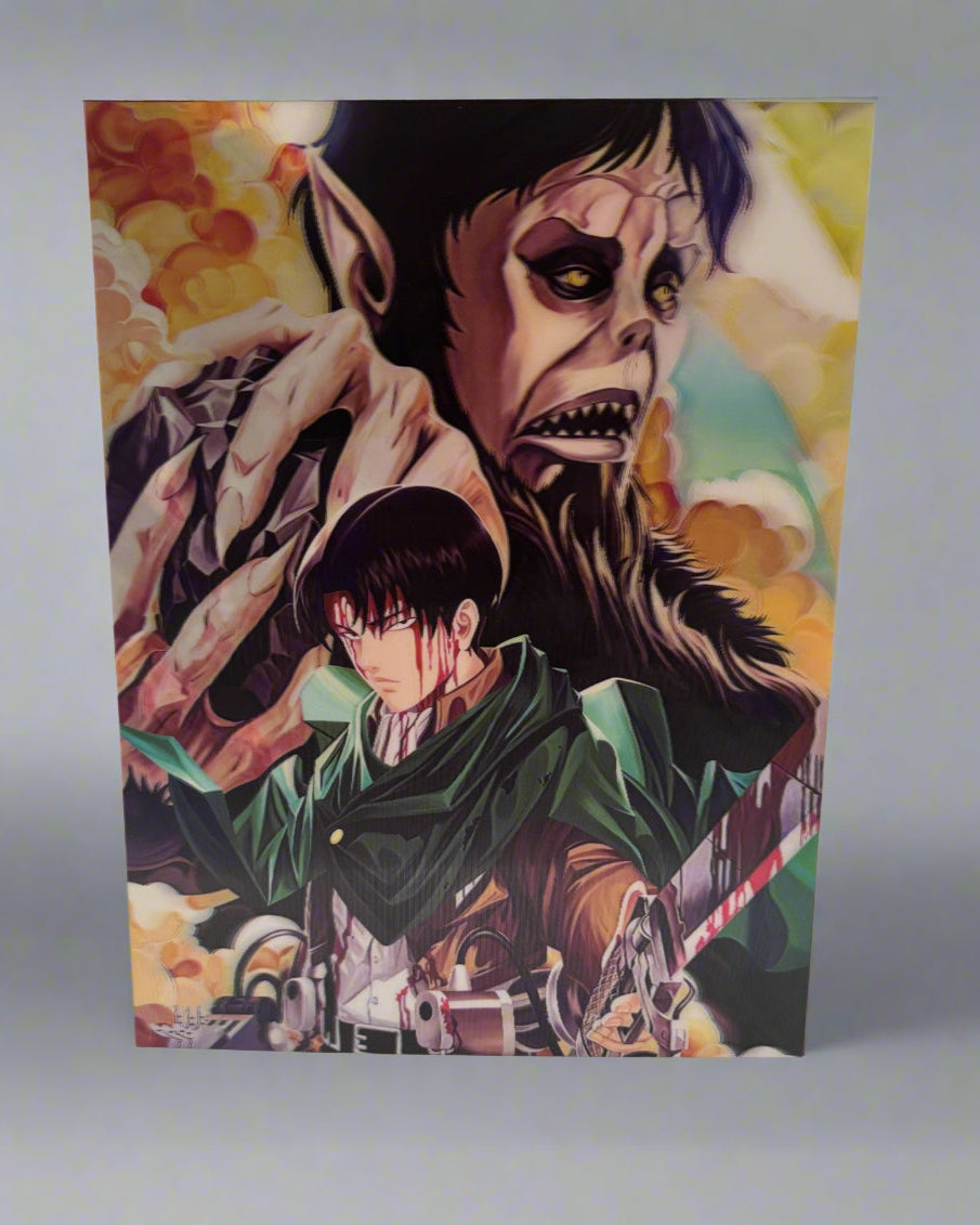 A.O.T. Levi x Erwin x Beast Titan 2D Anime Poster