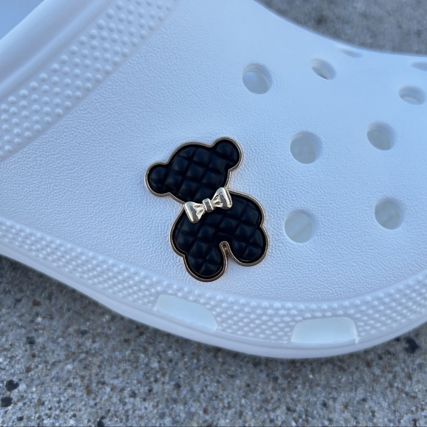 Black Teddy Bear Bling Croc Charm