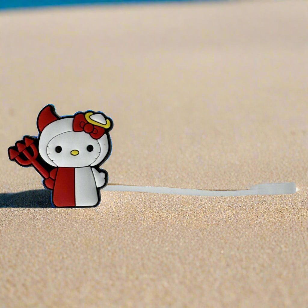 Hello Angel-Devil Croc Straw Topper