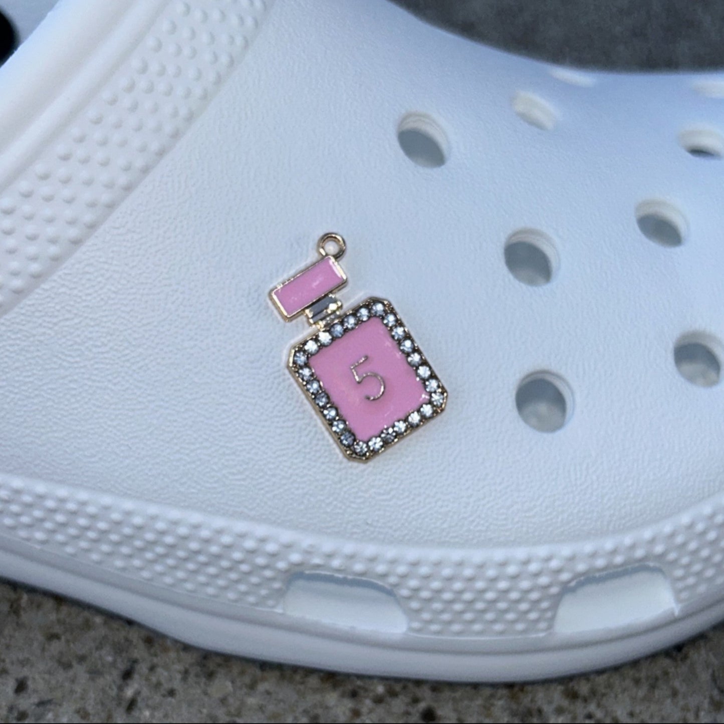 N5 Pink & Gold Bling Croc Charm