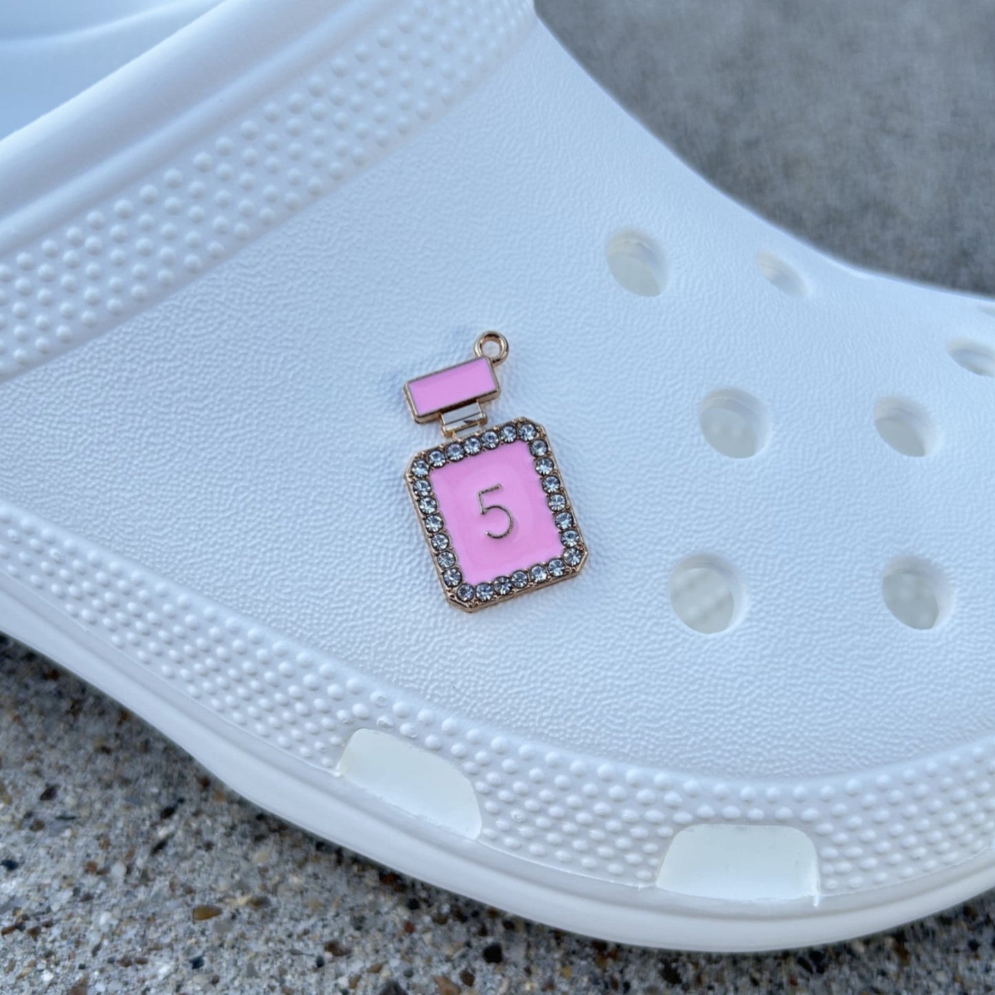 N5 Pink & Gold Bling Croc Charm