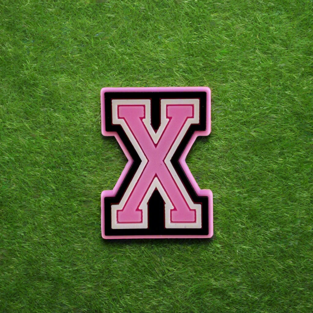 Pink Letter X Croc Charm