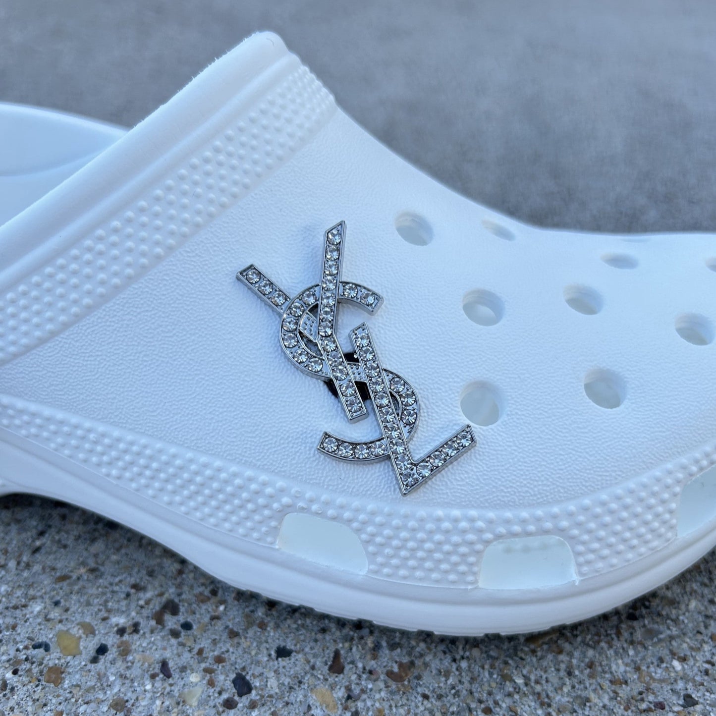 Silver YSL Bling Croc Charm