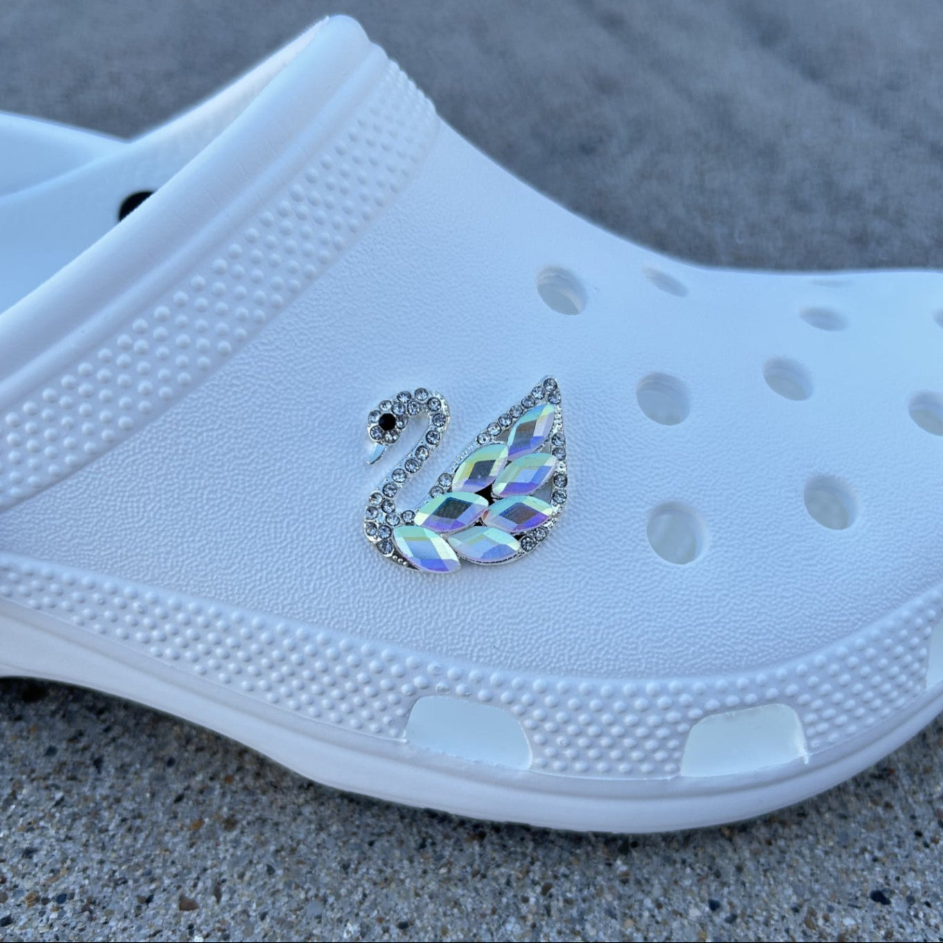 Swan Bling Croc Charm