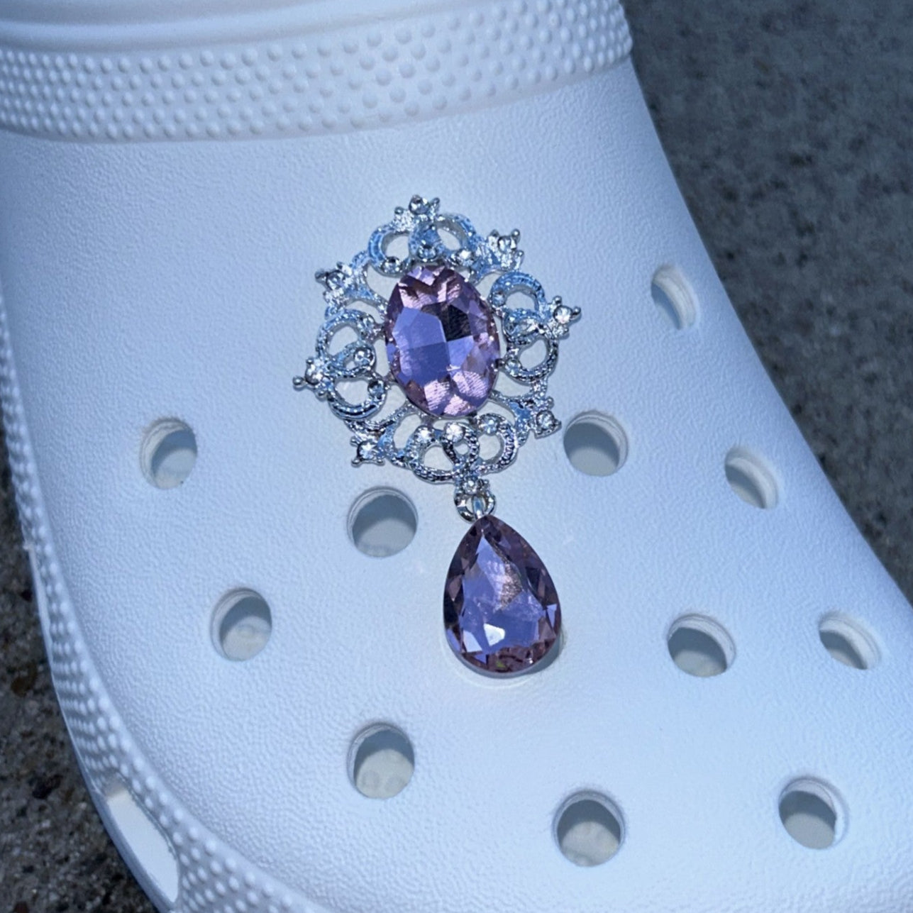 Pink Gem Frame Bling Croc Charm