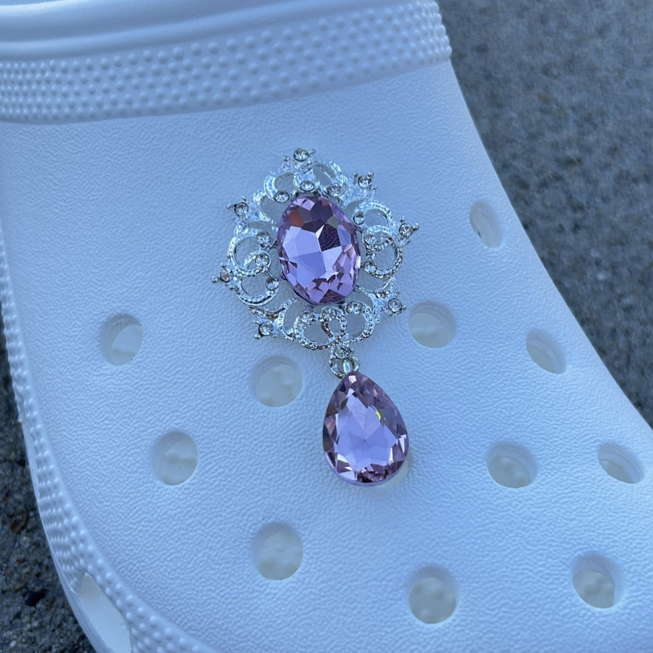 Pink Gem Frame Bling Croc Charm