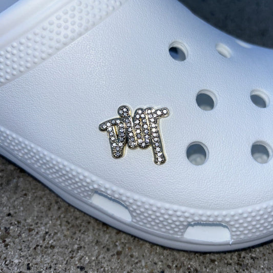 Gold Dior small Font Bling Croc Charm