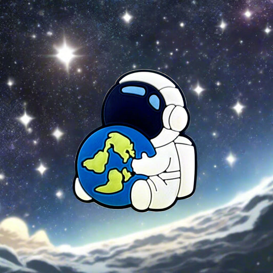Astronaut Cuddling World Croc Charm