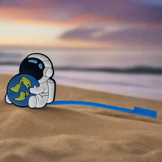 Astronaut Cuddling World Croc Straw Topper