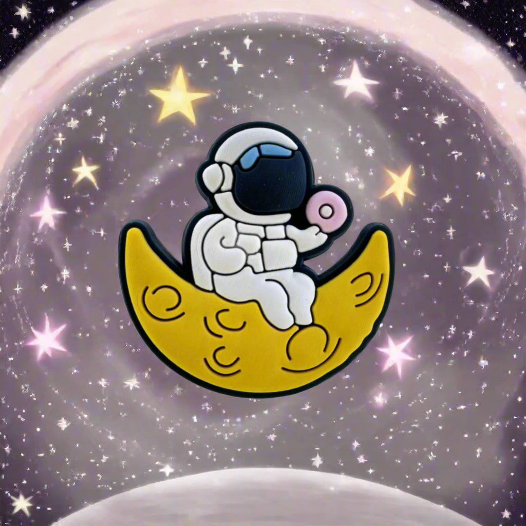 Astronaut Sitting on the Moon Croc Charm