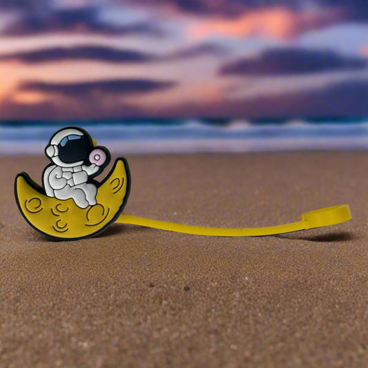 Astronaut Sitting on the Moon Croc Straw Topper