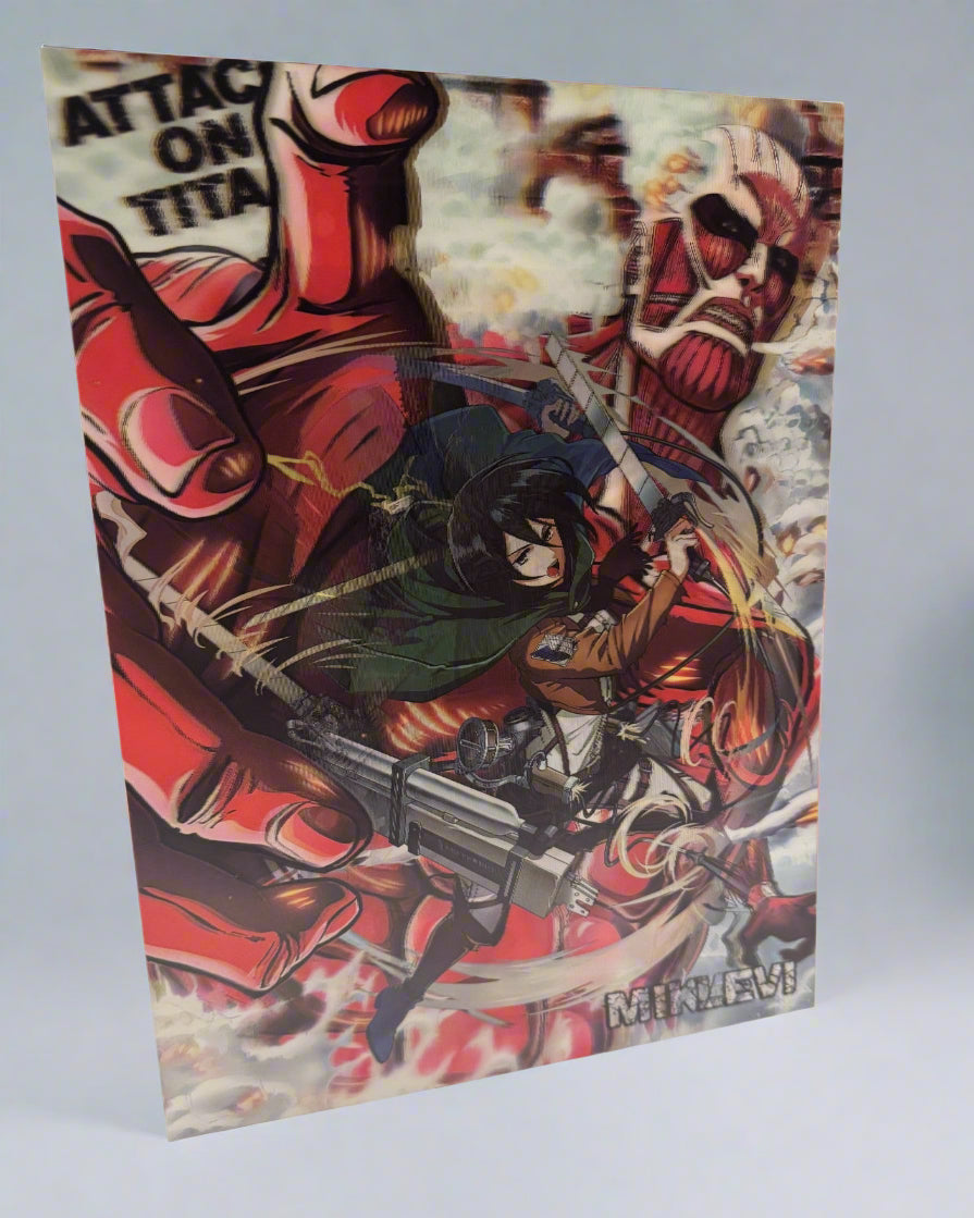 Attack on Titan / Eren, Mikasa, Levi 3D Anime Poster