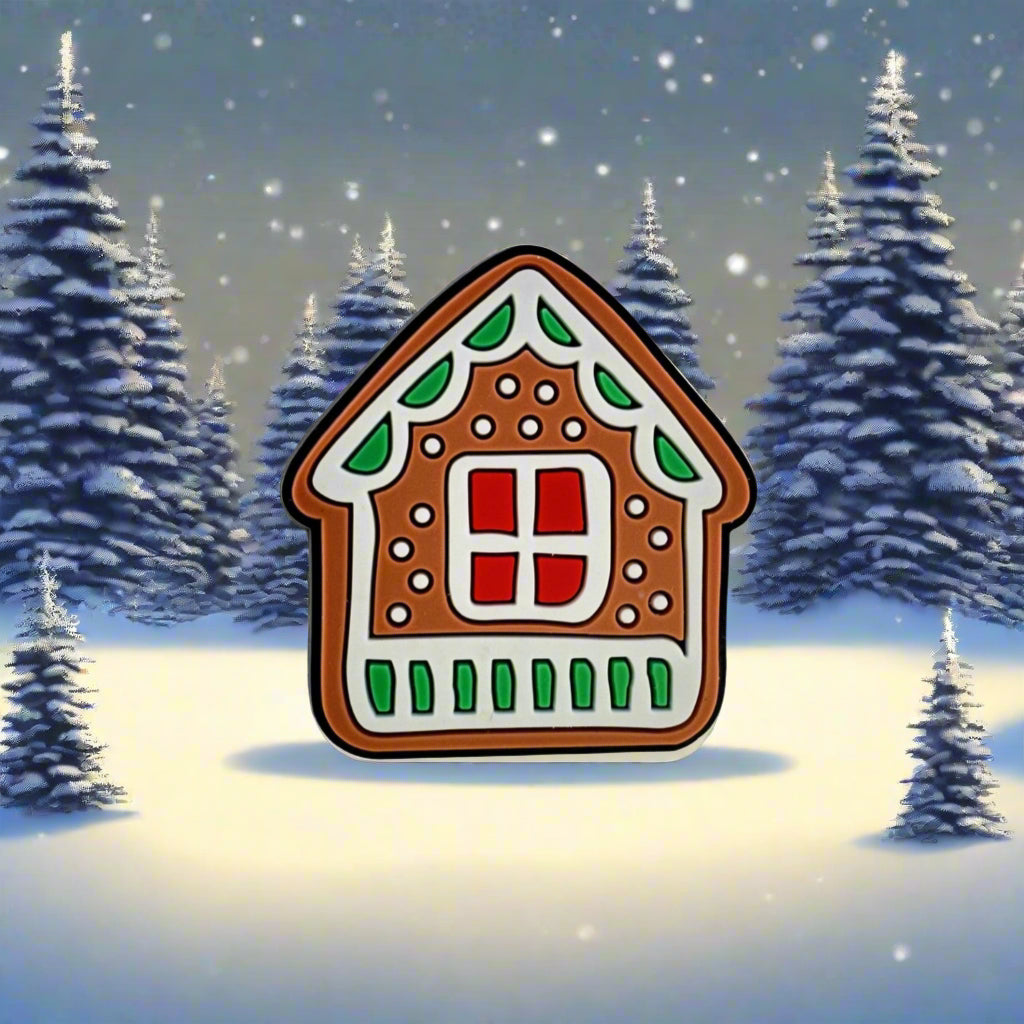 Brown Gingerbread House Croc Charm