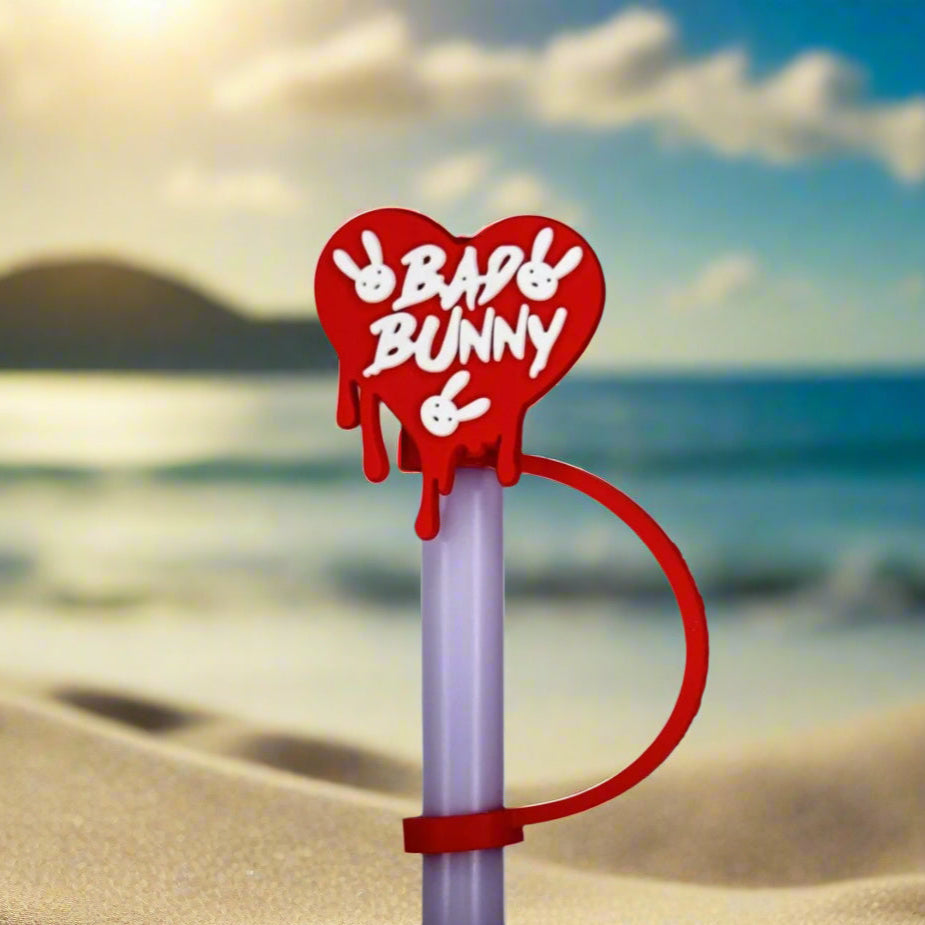 Bunny Heart Croc Straw Topper