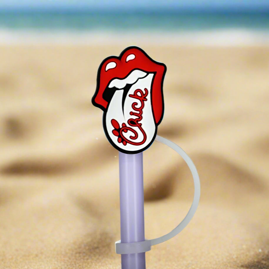 Chick with Lips Croc Straw Topper