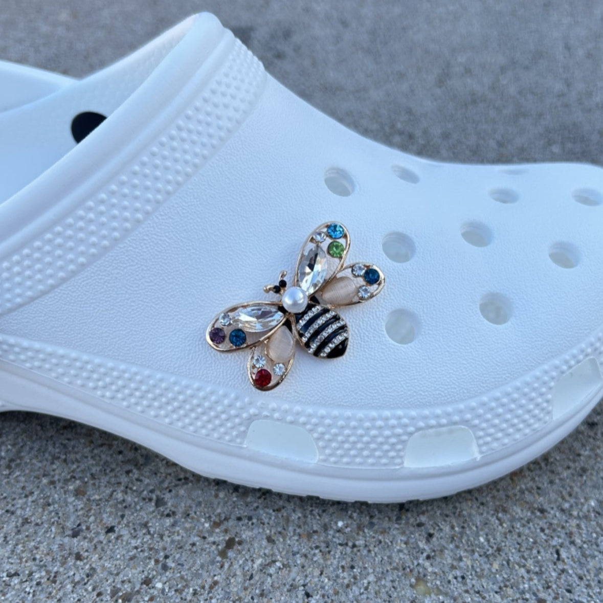 Colorful Bee Bling Croc Charm