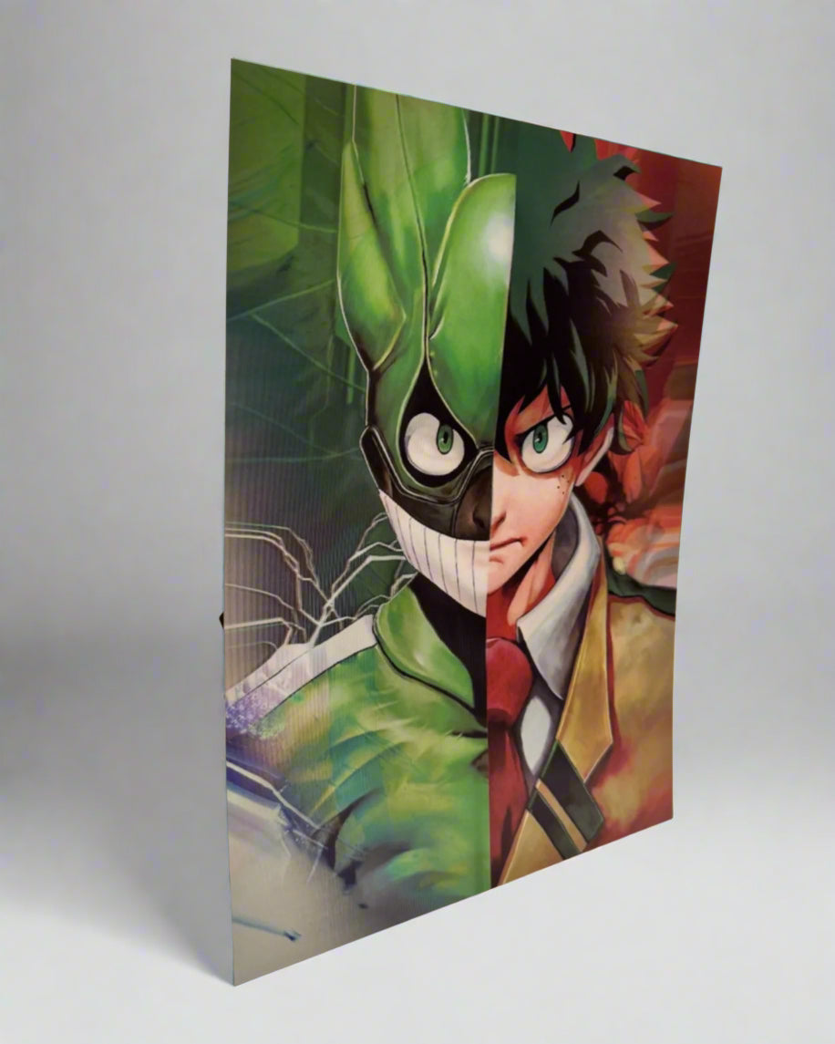 Deku x Bakugo x Todoroki Masks 3D Anime Poster