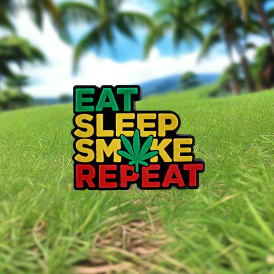 Eat Sleep Grass Repeat Croc Charm