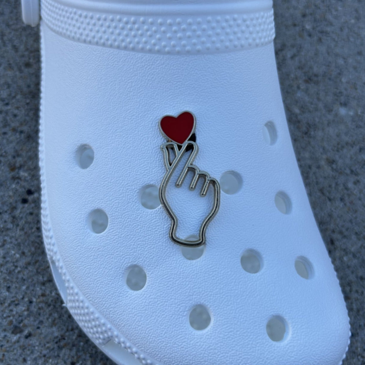 Finger Heart Bling Croc Charm