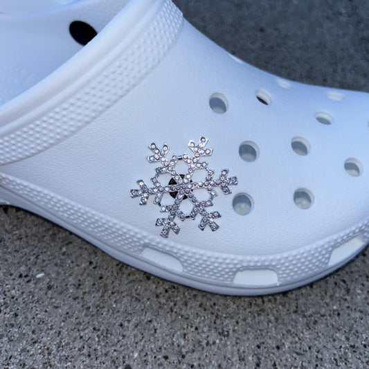 Flat Snowflake Bling Croc Charm