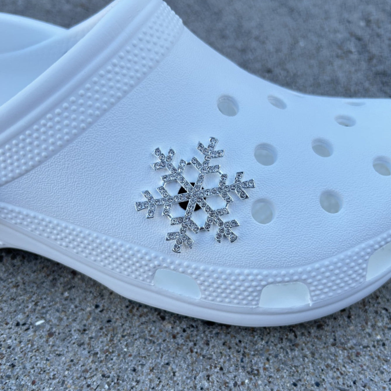 Flat Snowflake Bling Croc Charm