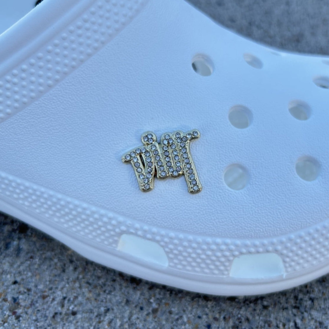 Gold Dior small Font Bling Croc Charm