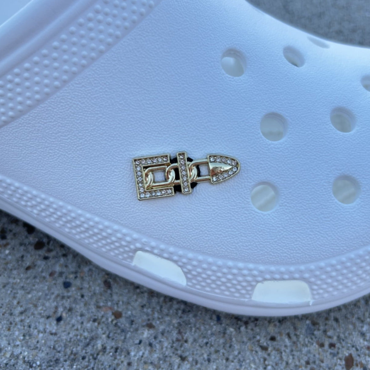 Gold Belt Buckle Bling Croc Charm