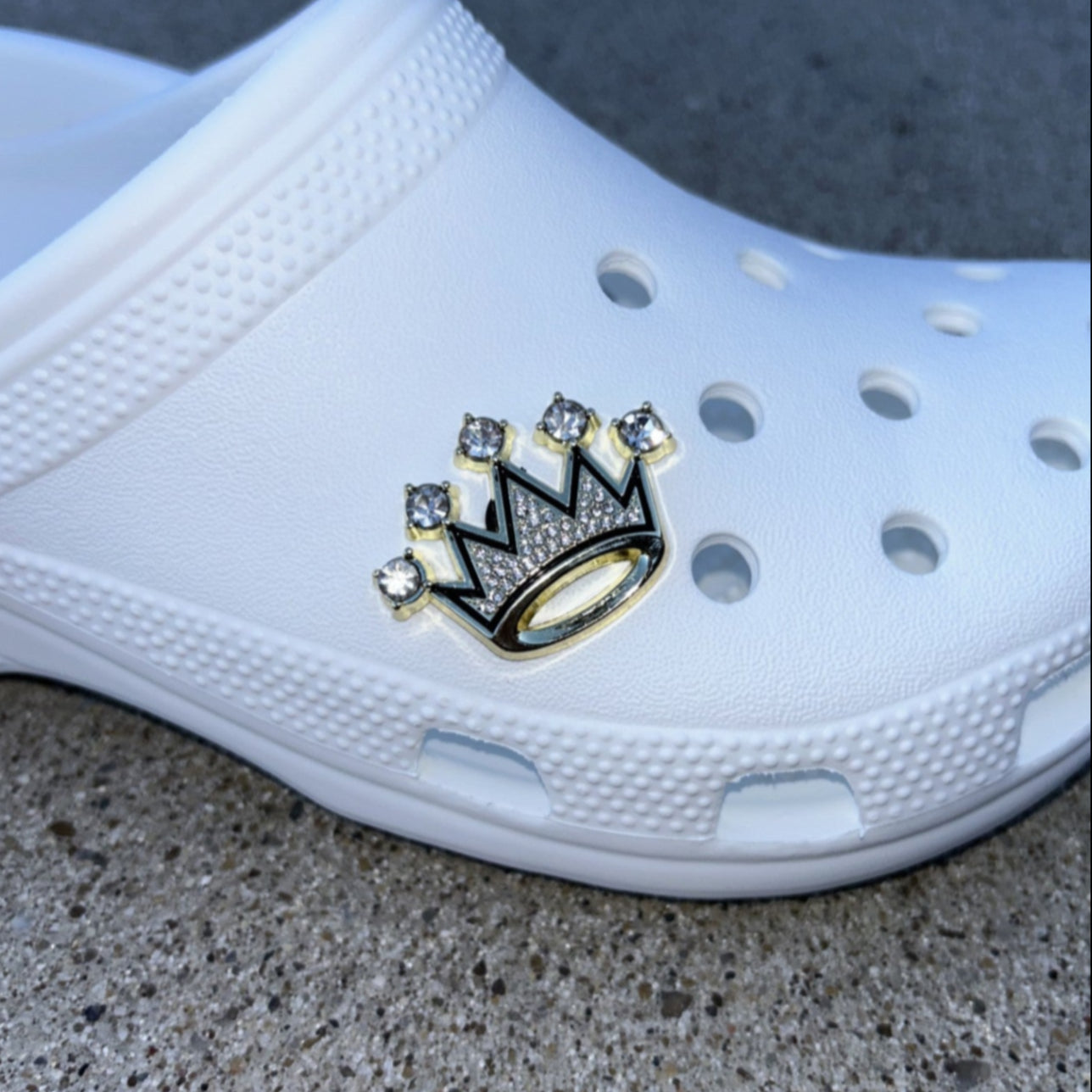 Gold Crown with Diamonds Bling Croc Charm