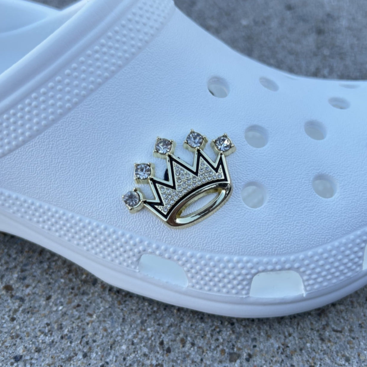 Gold Crown with Diamonds Bling Croc Charm