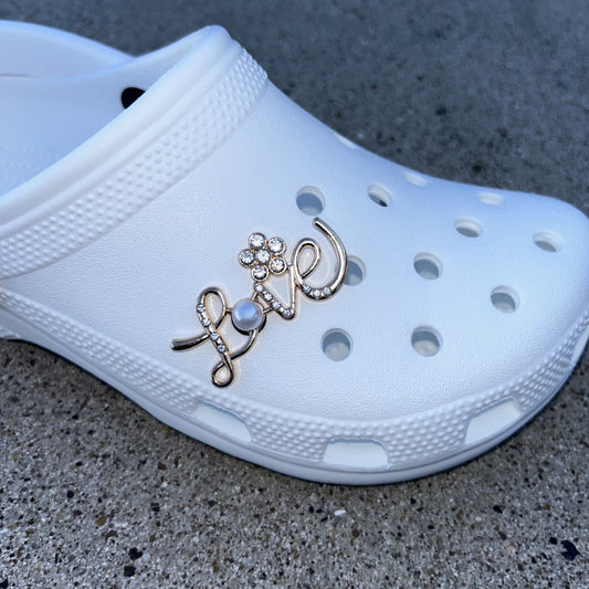 Gold Love Bling Croc Charm