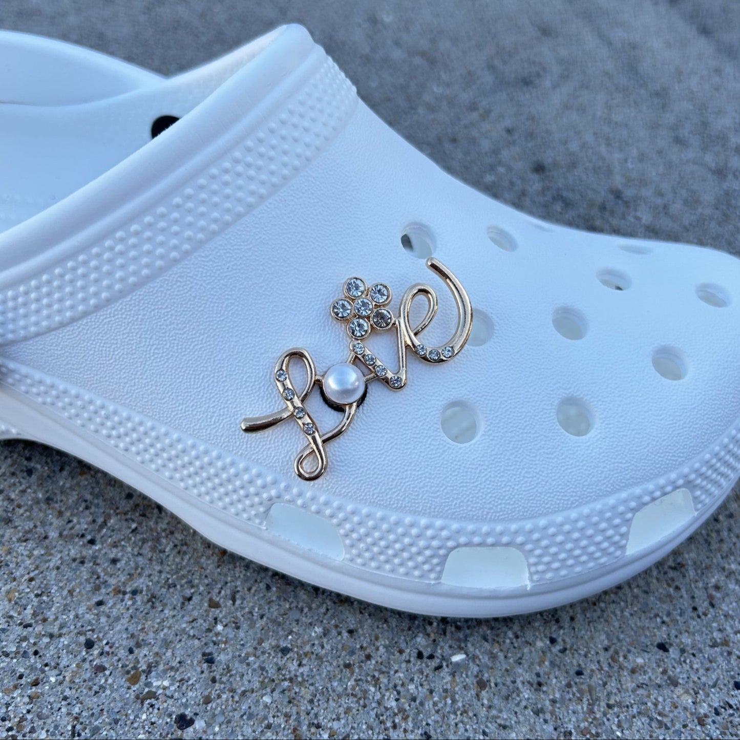 Gold Love Bling Croc Charm