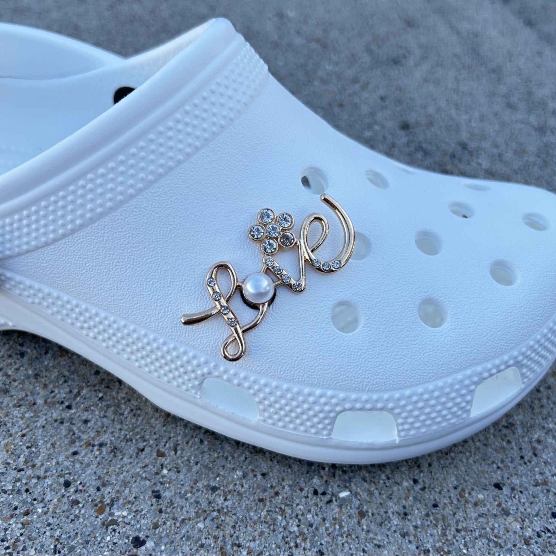 Gold Love Bling Croc Charm