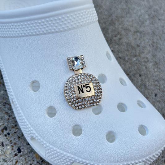 Gold Number 5 Bling Croc Charm