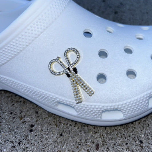 Gold Shears Bling Croc Charm