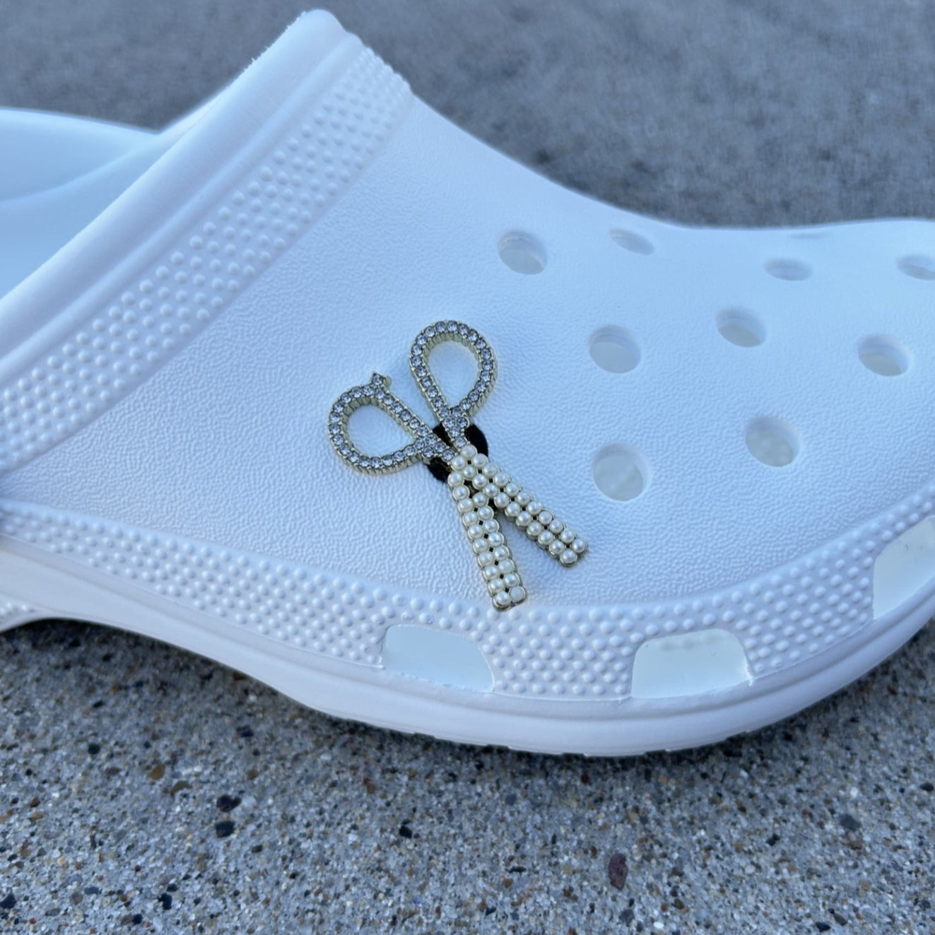 Gold Shears Bling Croc Charm