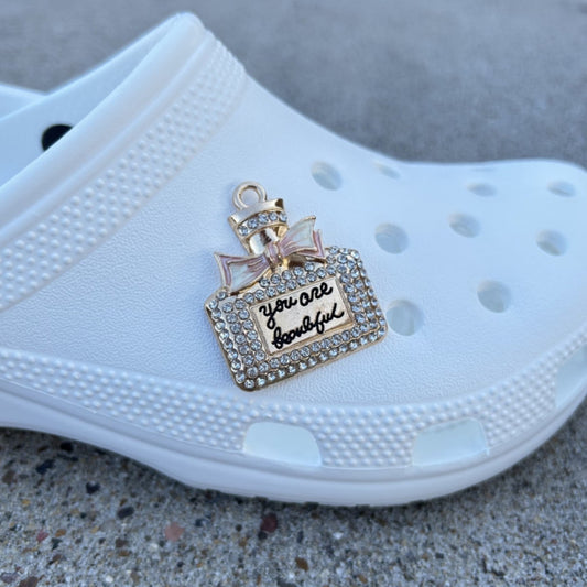 Gold 'You Are Beautiful' Bling Croc Charm