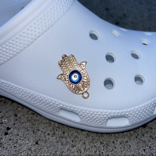 Hamsa Hand Evil Eye Bling Croc Charm