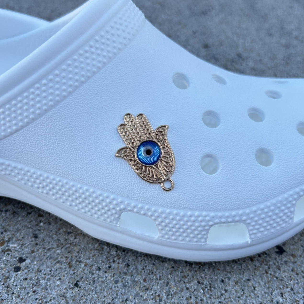 Hamsa Hand Evil Eye Bling Croc Charm