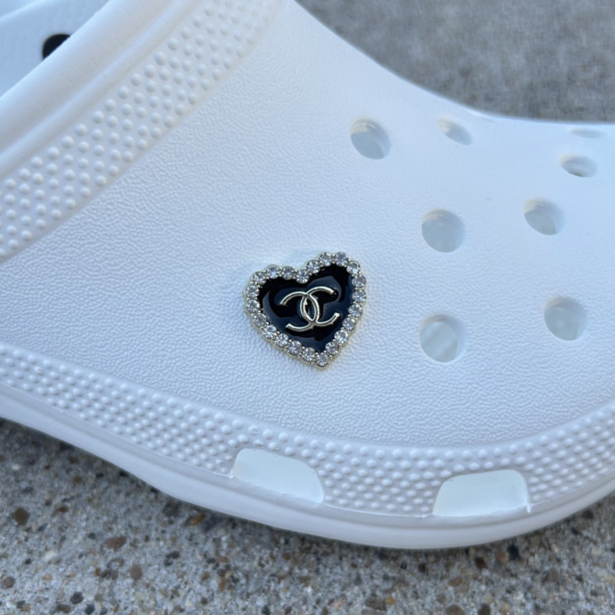 Heart CC Bling Croc Charm