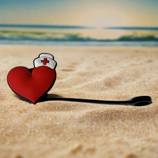 Heart With Hat Croc Straw Topper
