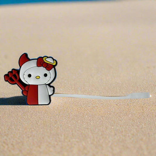 Hello Angel-Devil Croc Straw Topper