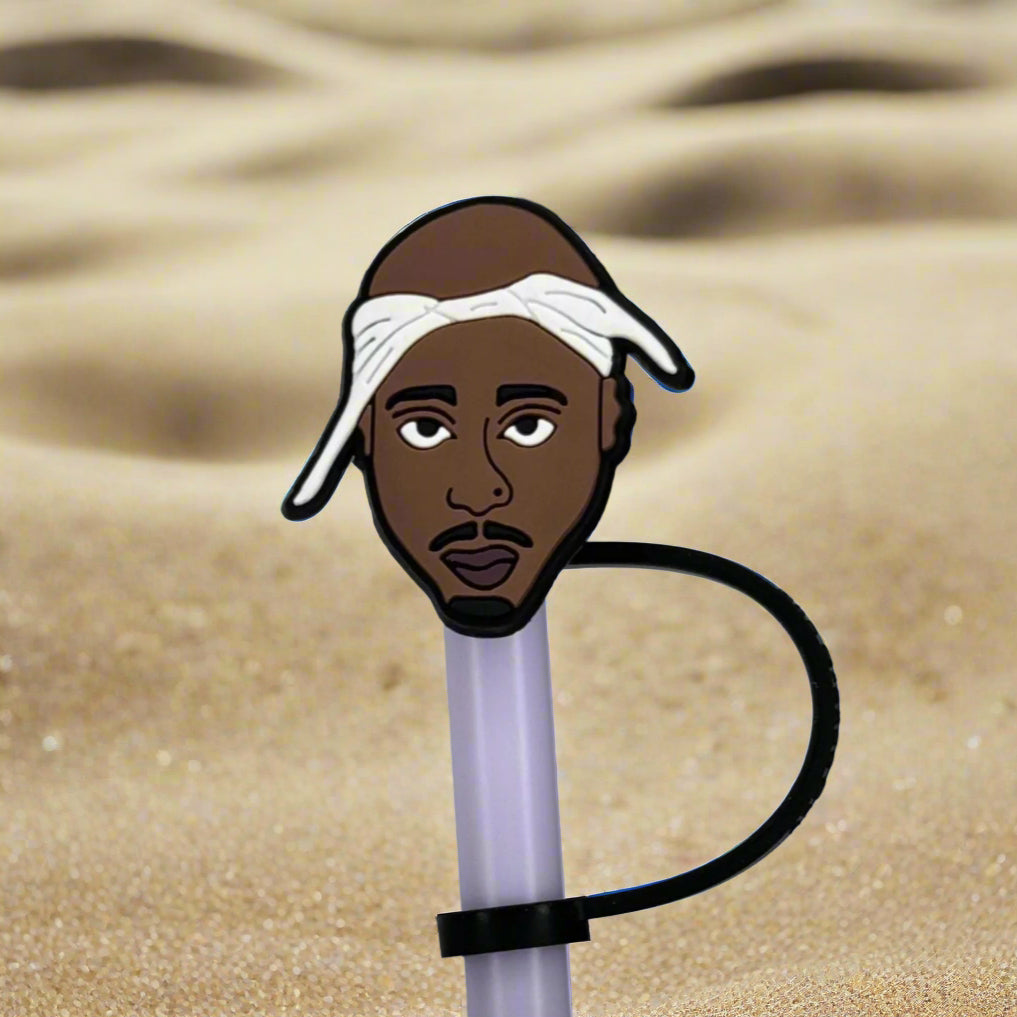 Hip Hop Legend with Headband Straw Topper