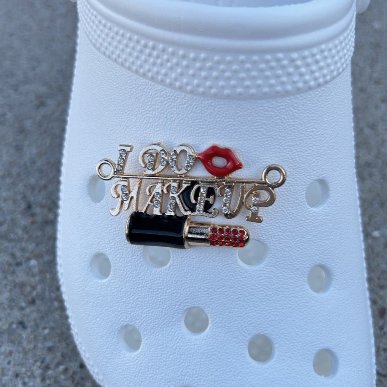 "I Do Makeup" Bling Croc Charm