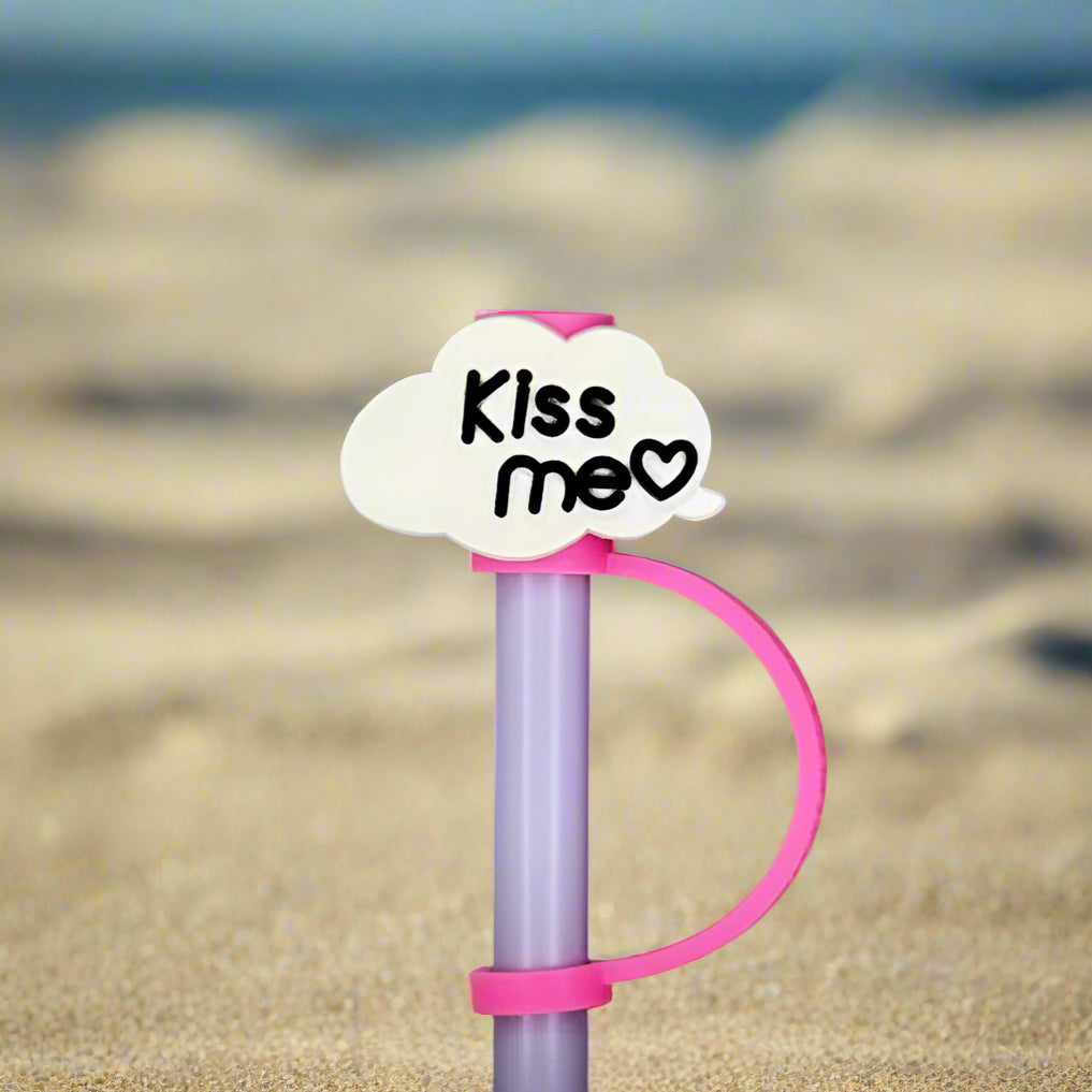 Kiss Me Cloud Croc Straw Topper