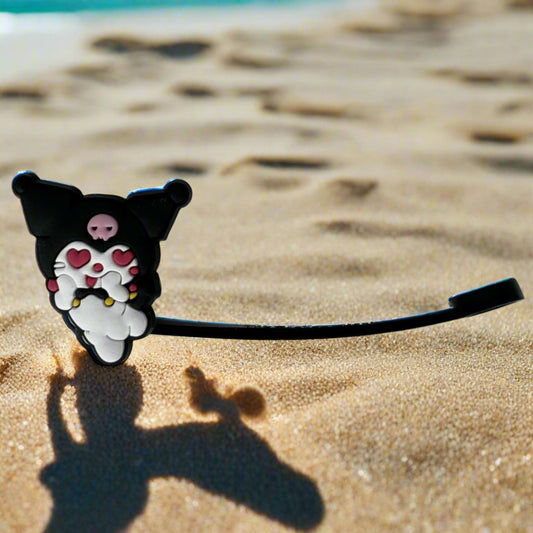 Kitty Heart Eyes Croc Straw Topper