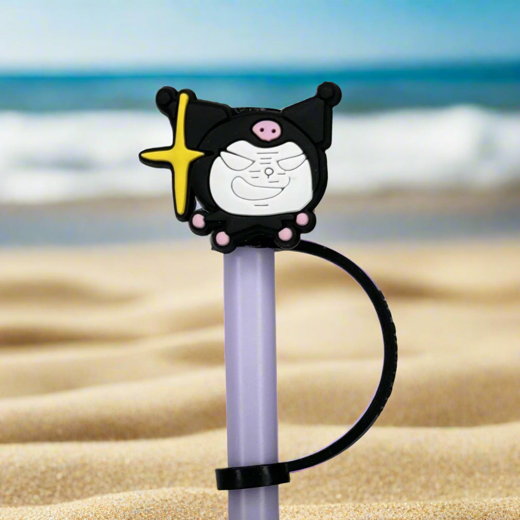 Kitty Smirk Croc Straw Topper