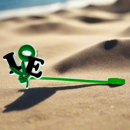 Love Grass Croc Straw Topper