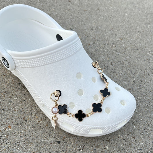Lux Black Clover Croc Chain