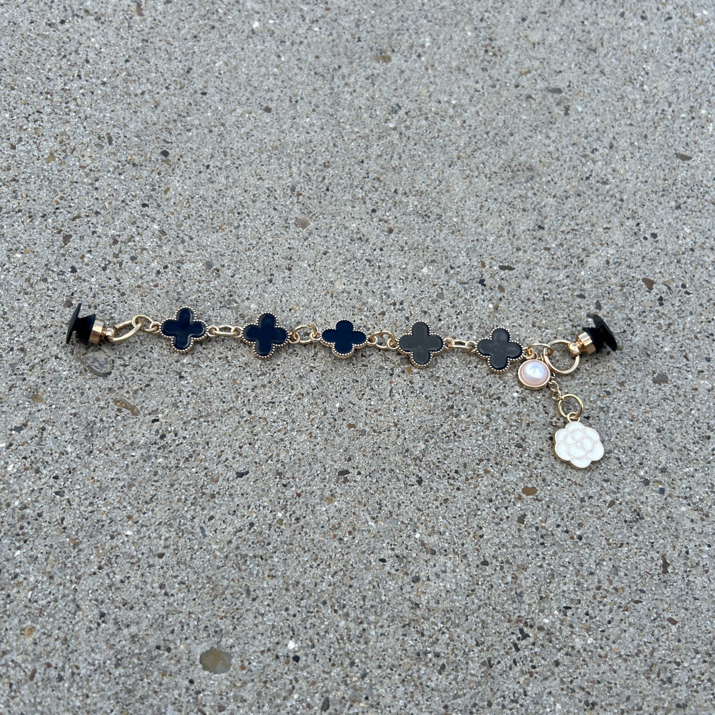 Lux Black Clover Croc Chain