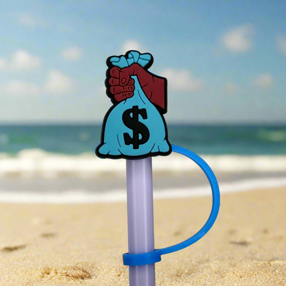 Money Bag Croc Straw Topper